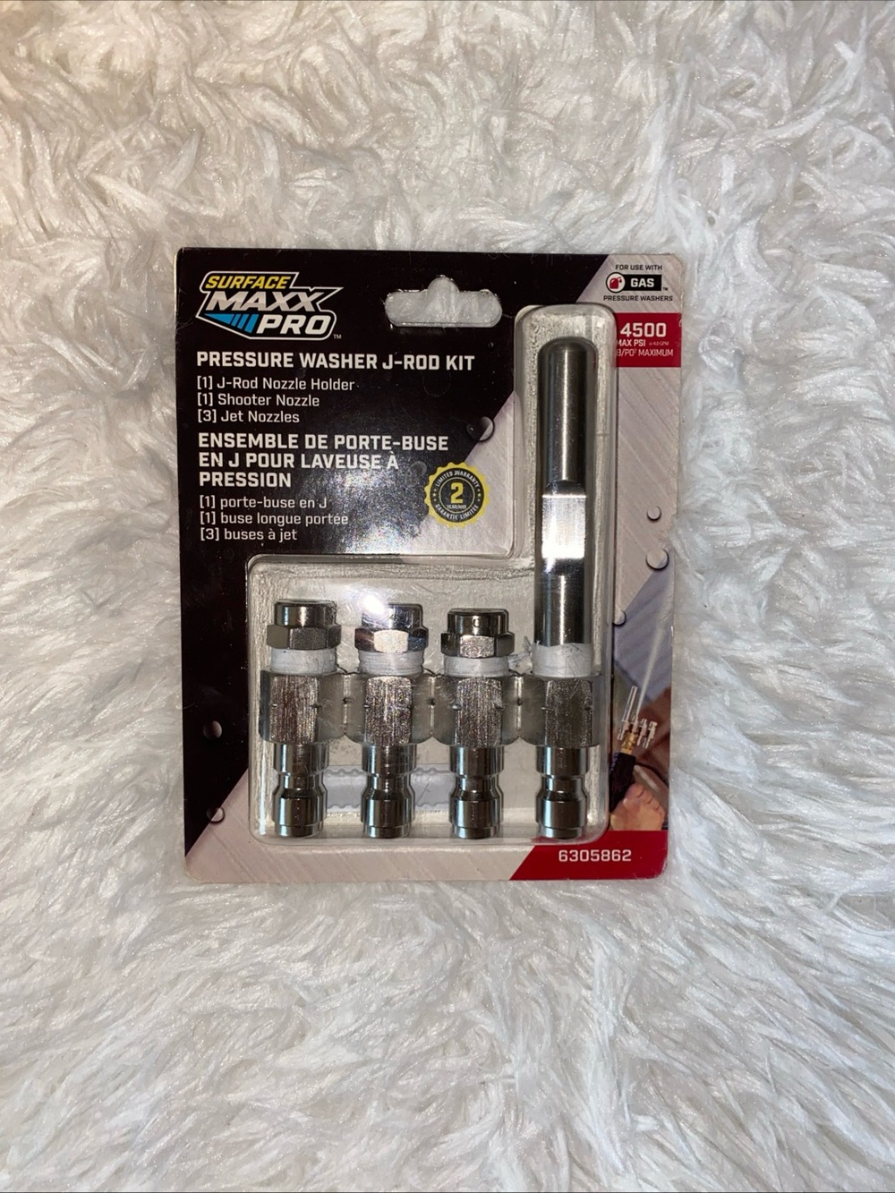 Surface Maxx Pro Pressure Washer J-Rod Kit: Holder/Shooter Nozzle/3 Jet Nozzles